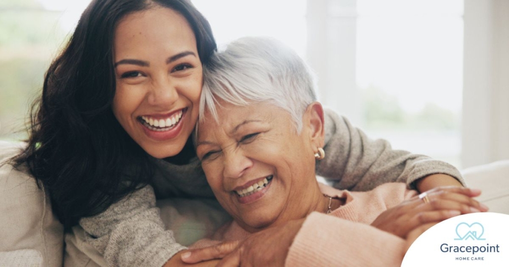 A happy, stress-free caregiver thriving in her career.