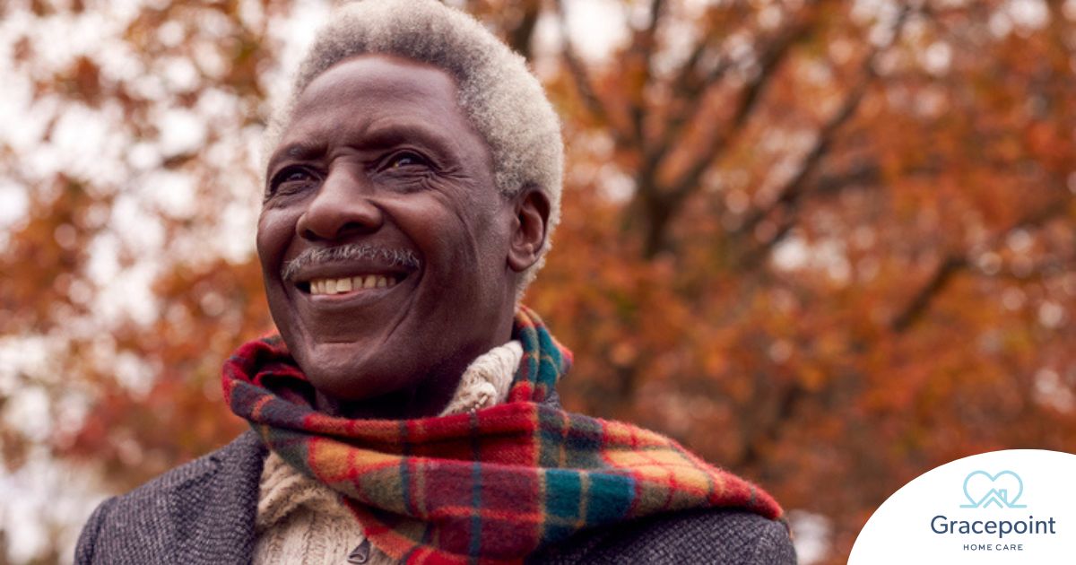 Senior home care helping a senior to manage seasonal depression.