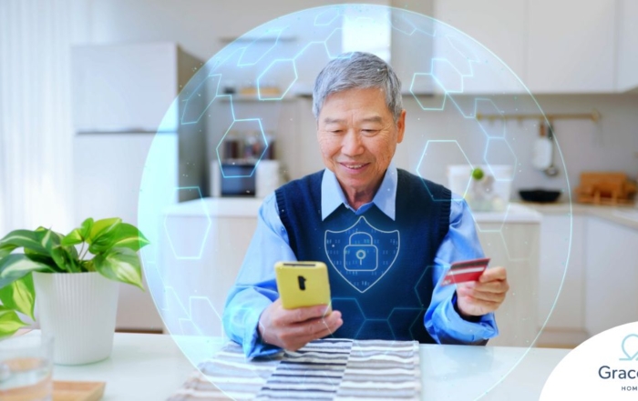 A senior stays safe from scammers