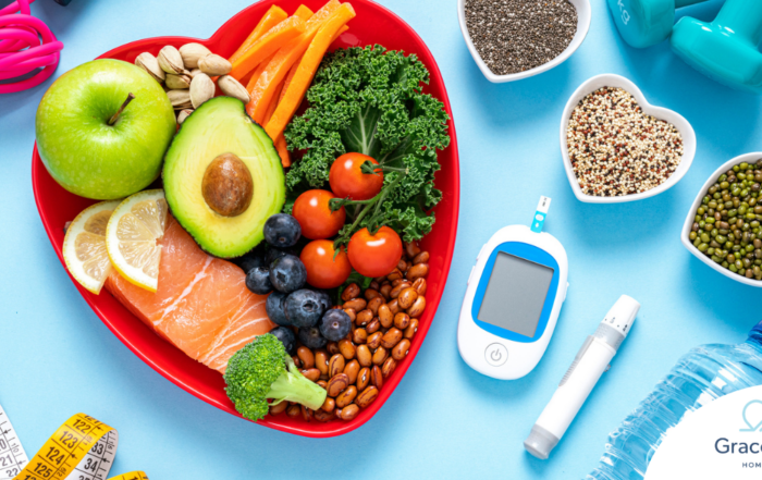 Caregiver’s managing blood sugar as part of senior home care services