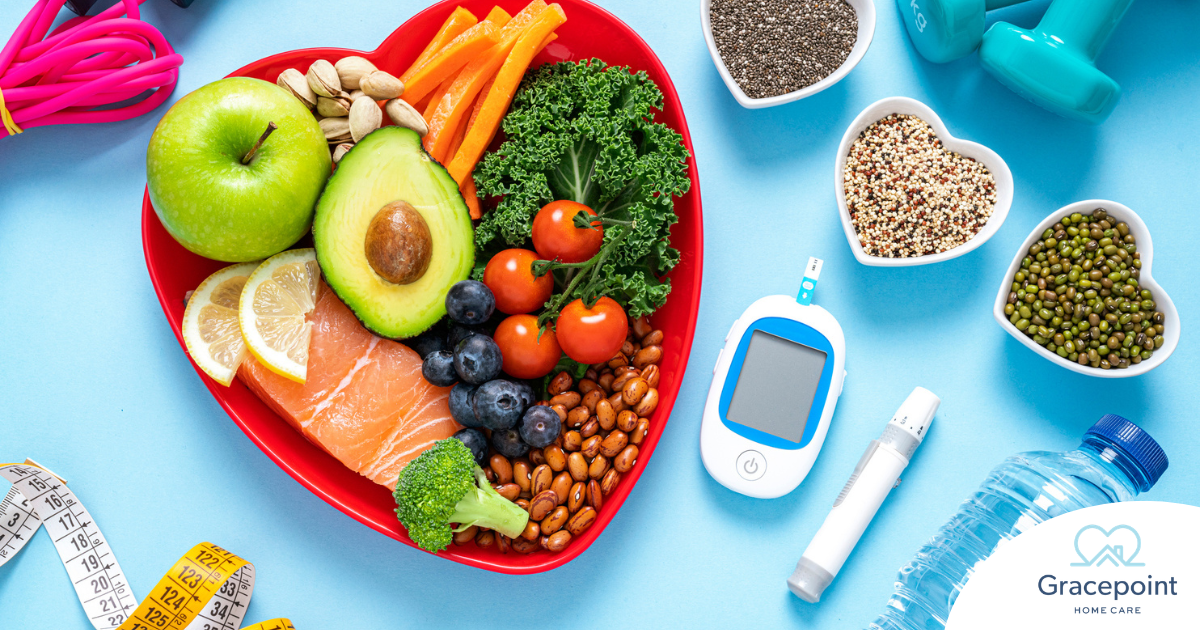 Caregiver’s managing blood sugar as part of senior home care services