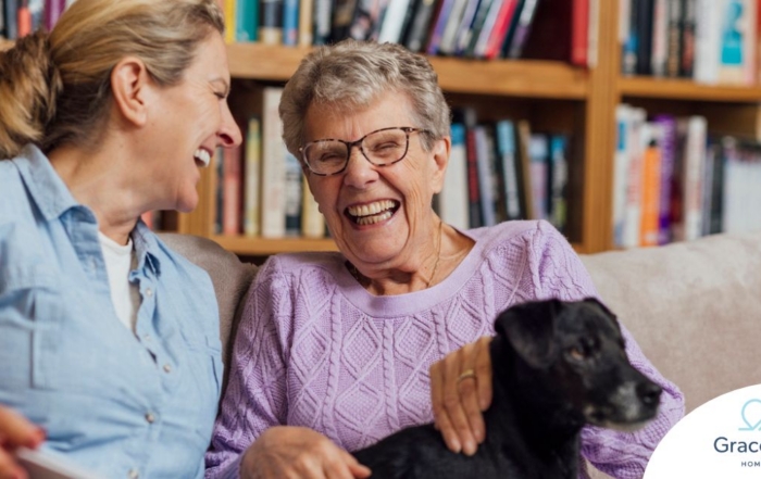 Through dementia care at home, a caregiver provides support to a senior.